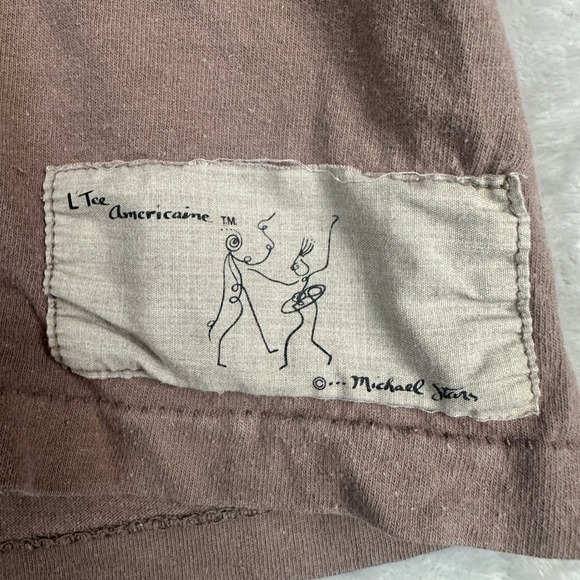 Michael Stars L Tee Americaine T Shirt Brown One Size Fits All Cotton - Picture 2 of 9